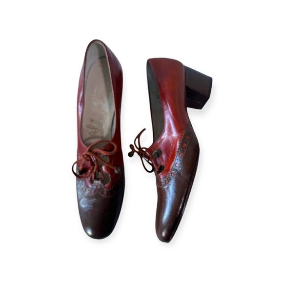 Vintage (Joseph) Larose Mod Spectator Ghillie Brogue Pumps, Size 7 4A (narrow) - Picture 1 of 12